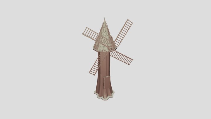 Tree Mill Animated 3D Model