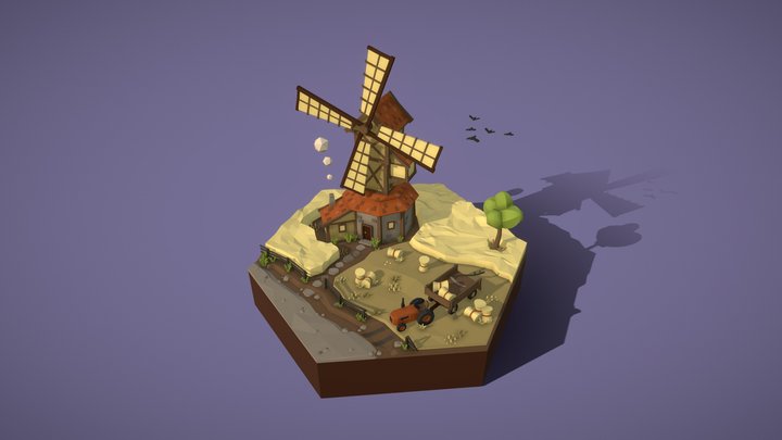 DAE Simple Diorama 3D Model