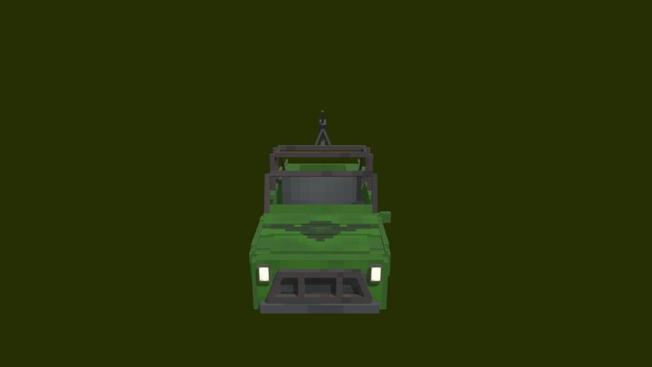 Minecraft military truck 3D Model