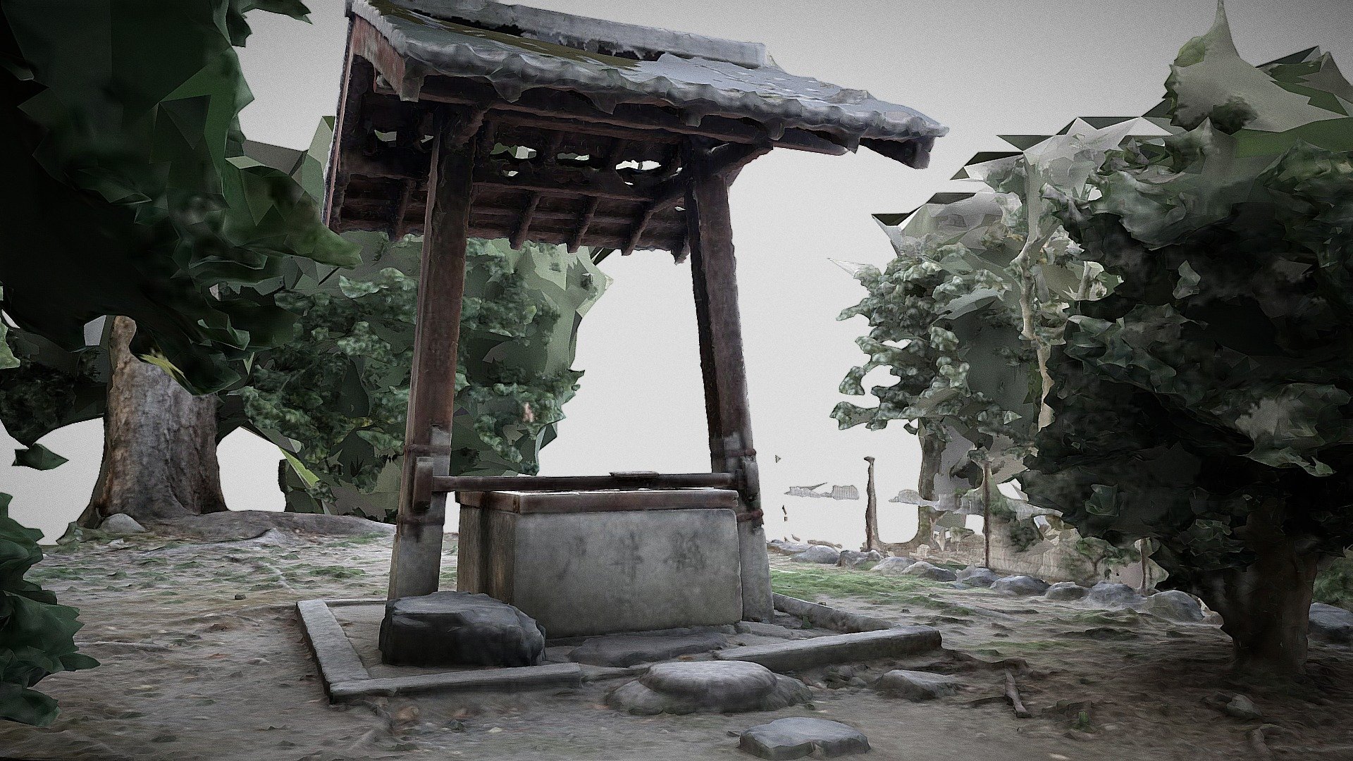 Two-legged well in Imperial Palace：京都御所の二本足井戸