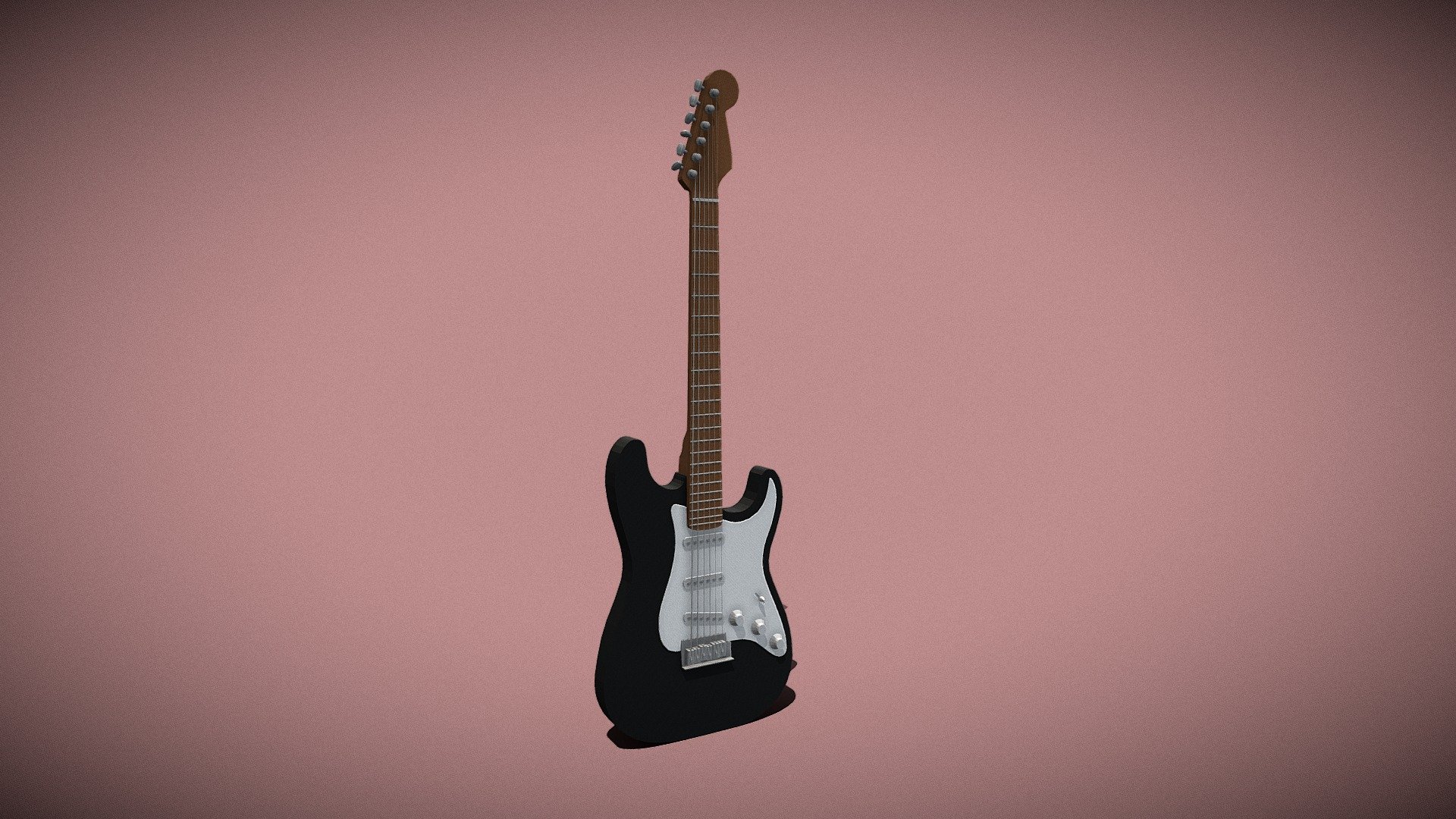 Low poly Stratocaster guitar