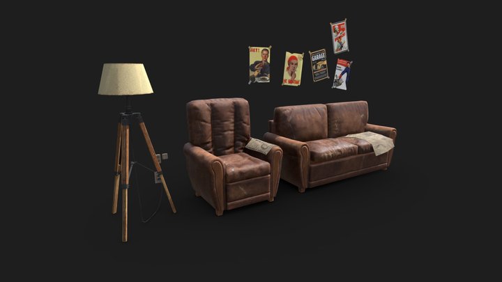 Sofa Armchair Lamp_LG 3D Model