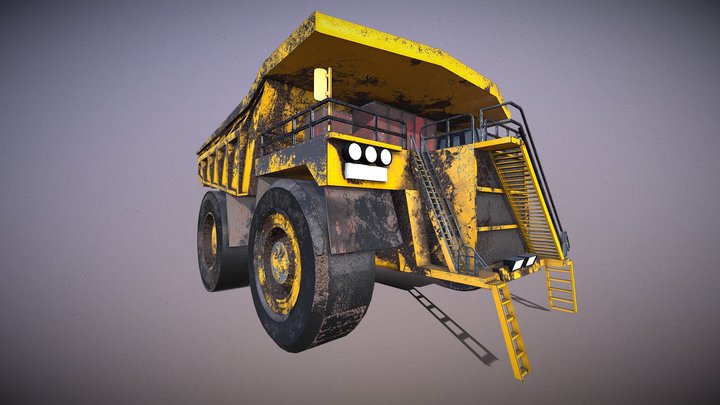Free Old Mine Dump Truck 3D Model
