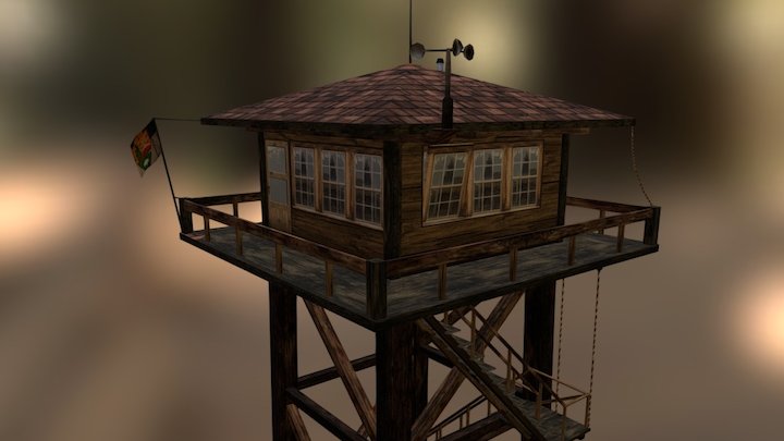 Fire Lookout Tower 3D Model