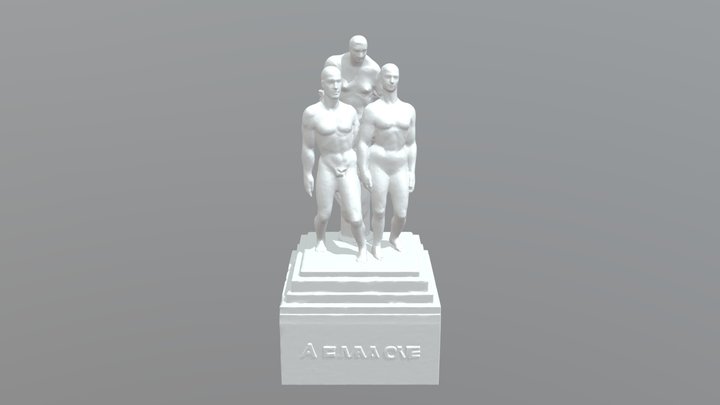 Statue of Three Figures 3D Model