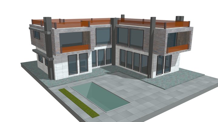 modern  luxury villa house building design – Gratis 3D-model STL