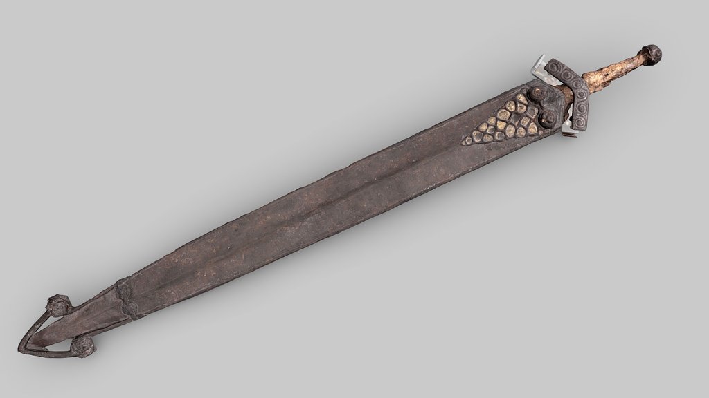 Sword with a scabbard