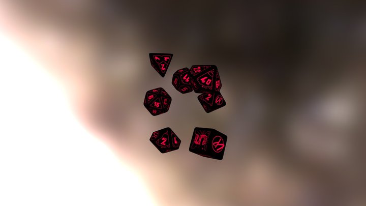 Cyberpunk Red RPG Dice Set | Q WORKSHOP 3D Model