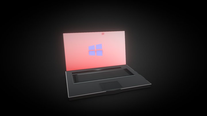 Gaming Laptop With Surface Keyboard 3D Model