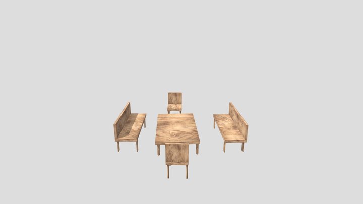 Table Set 3D Model