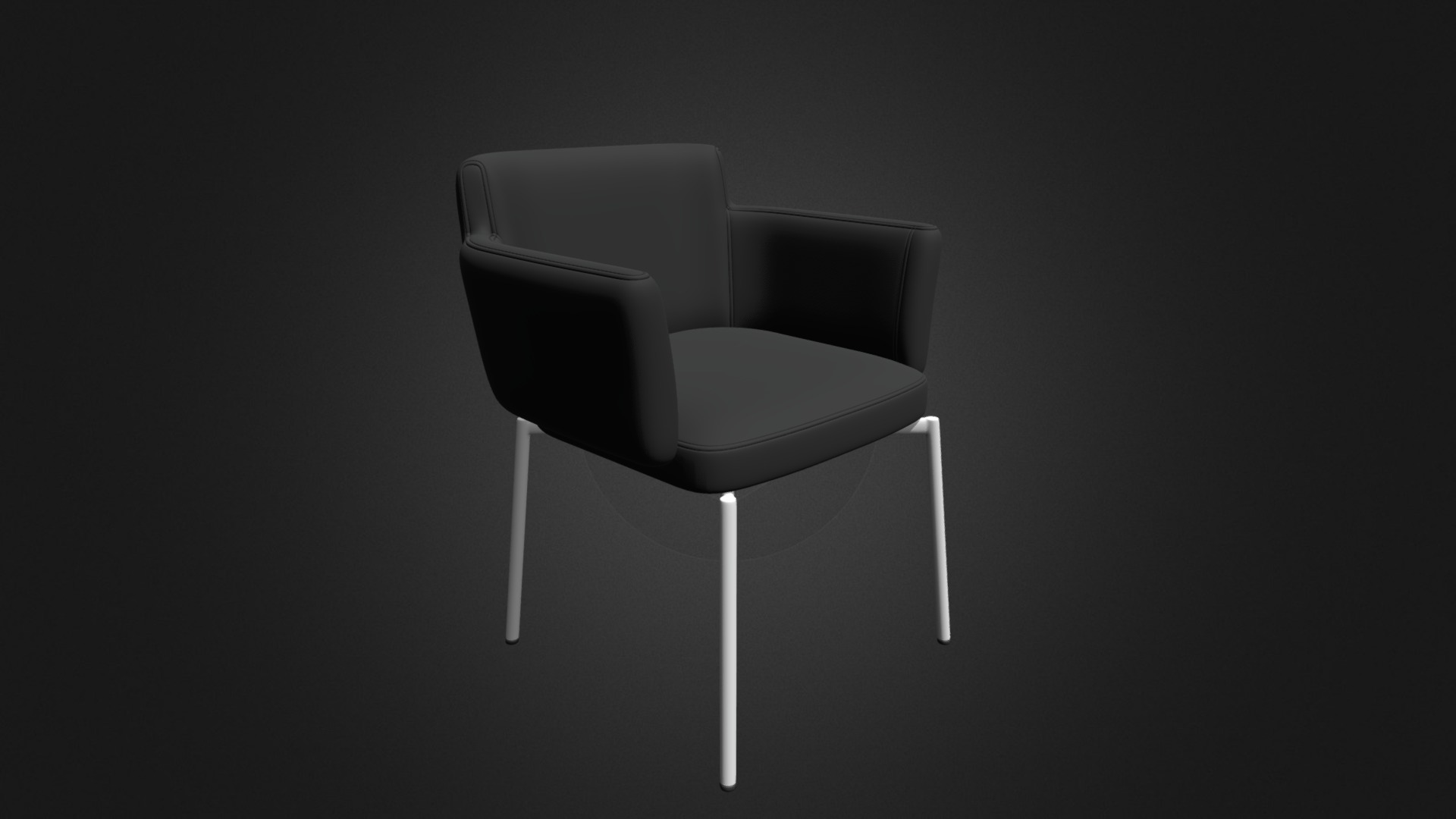 3D model Black Leather Chair - This is a 3D model of the Black Leather Chair. The 3D model is about a chair with a white back.
