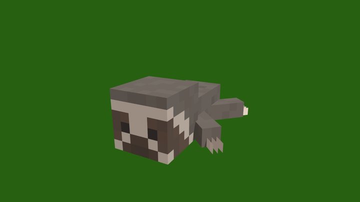 Minecraft Sloth Plush 3D Model