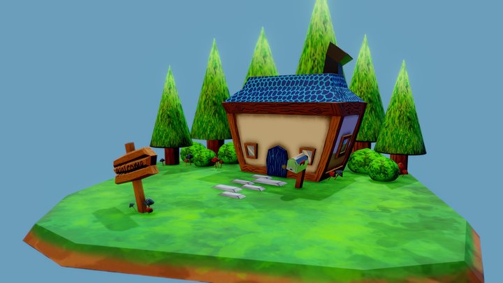 Cottage in the Woods 3D Model
