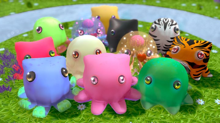 Cute Octopuss Collection - Animated 3D Model