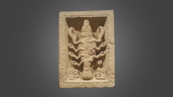 Medieval Cancer Zodiac Stone Relief 3D Model