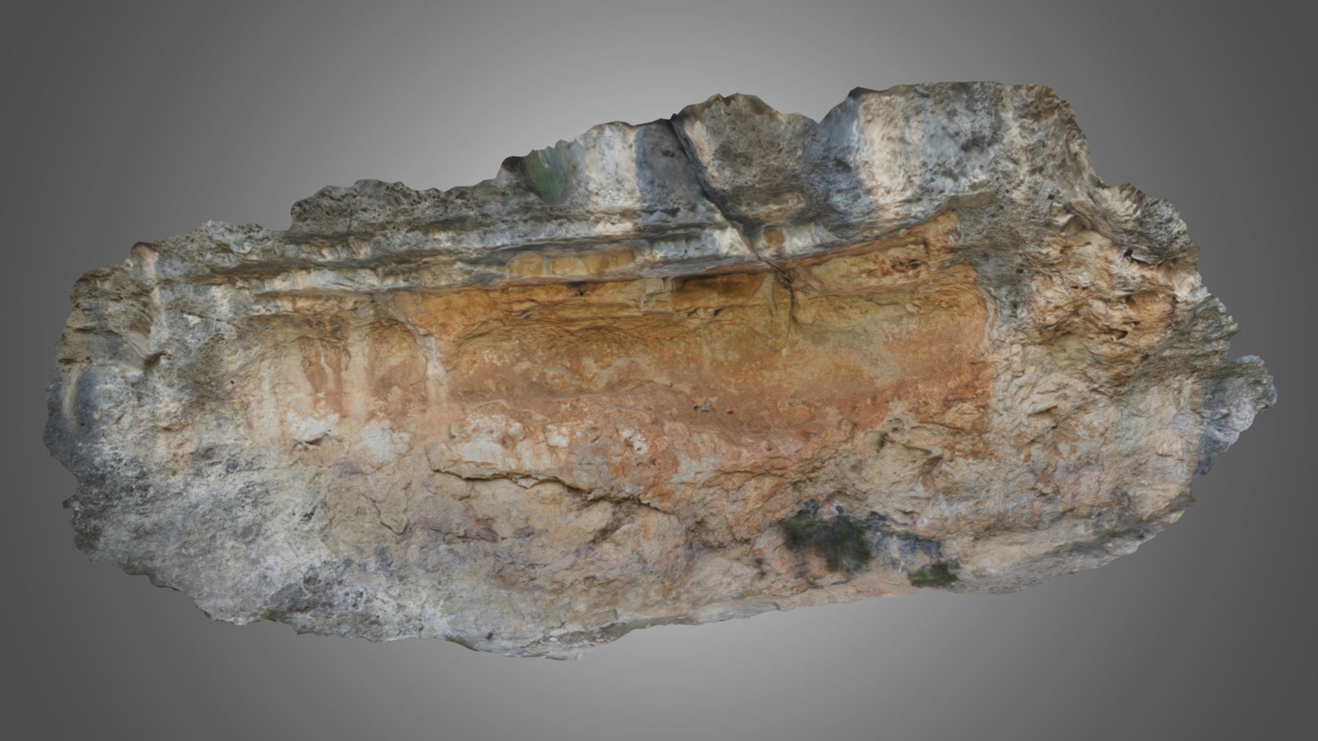 3D model Abrigo de Roser. Millares. - This is a 3D model of the Abrigo de Roser. Millares.. The 3D model is about a rock with a dark background.