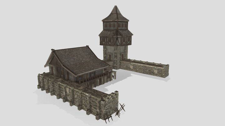 Medieval Barracks 3D Model