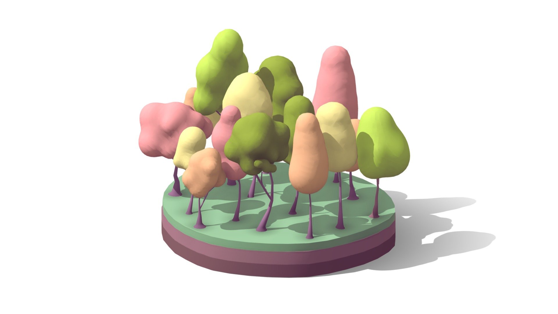 Cartoon Low Poly Bubble Trees Pack