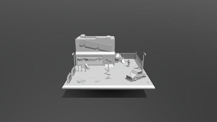 Apocalyptic City Ruins 3D Model
