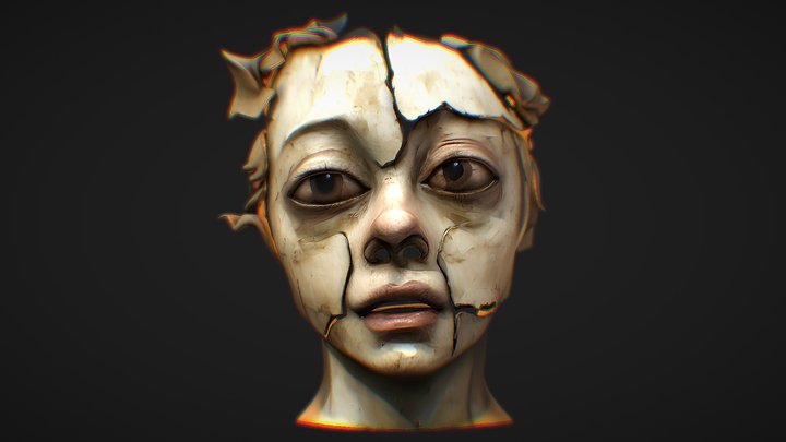 Paper Head Woman Abstract Test Art – Free 3D Model STL