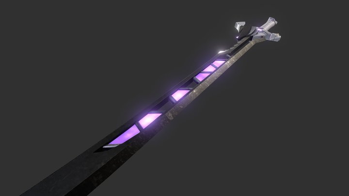 Twitter 100 follower giveaway sword model 3D Model