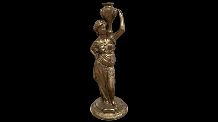 Greek statue candlestick 3D Model
