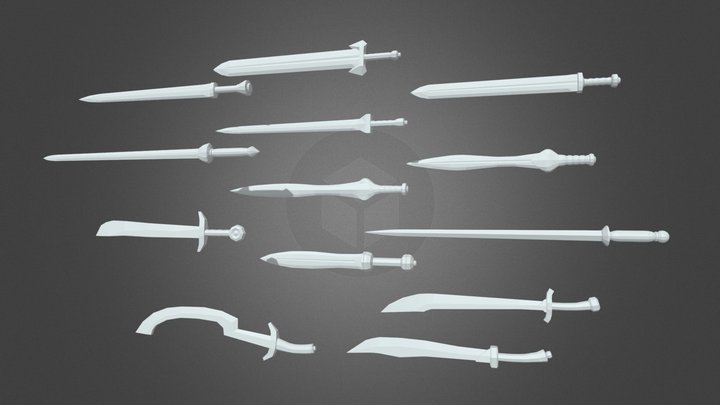 одноручные мечи 3D Model