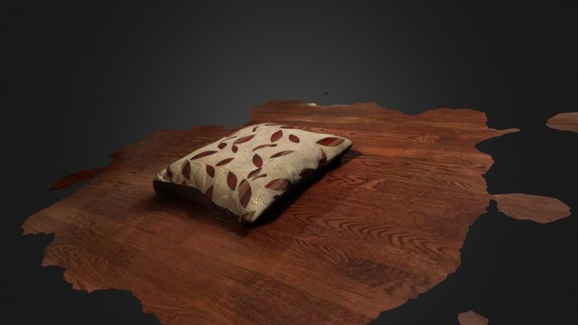 Pillow on Wood 3D Model