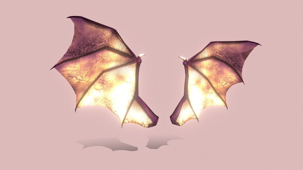 Low Poly Demon Wings (animated)