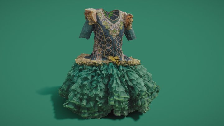 Festa Junina Dress - June party Dress 3D Model
