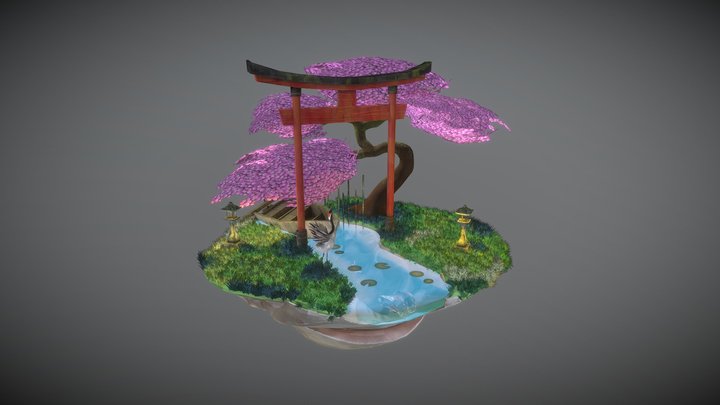 Washlands, Japanese lake 3D Model