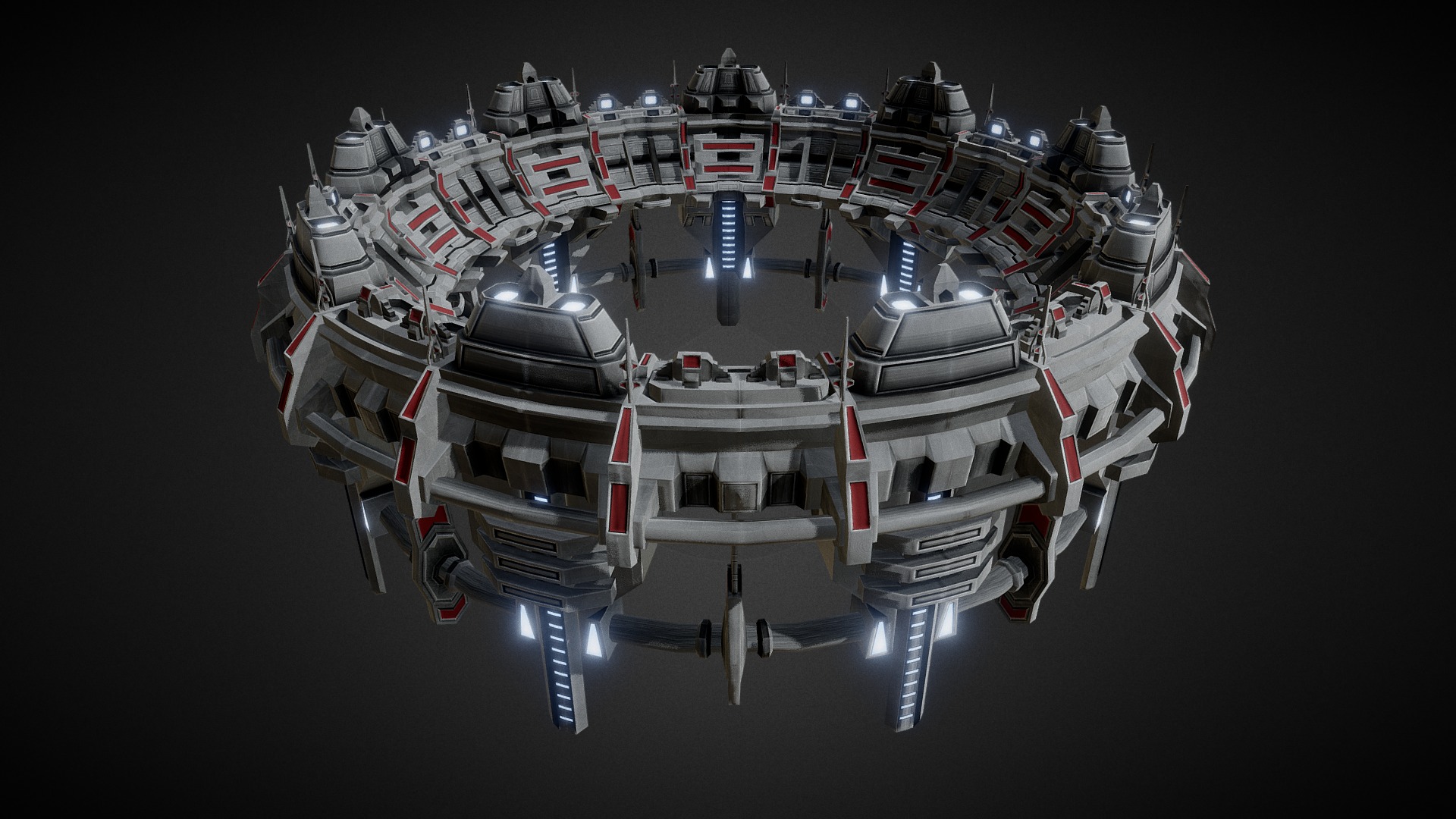 3D model Star Gate Portal 02 - This is a 3D model of the Star Gate Portal 02. The 3D model is about a machine on the dark.