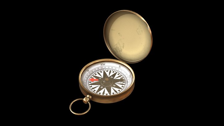 Brass Compass 3D Model