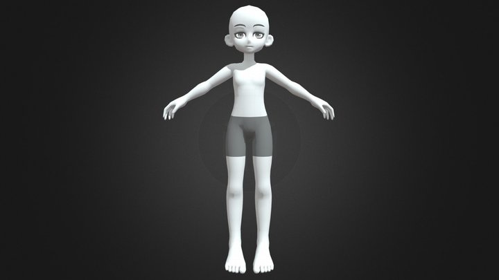Anime BOY_ Base Mesh (Semi Chibi) V1 3D Model