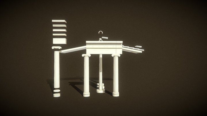 1980 Eléments de l'Oikos des Naxiens à Délos 3D Model