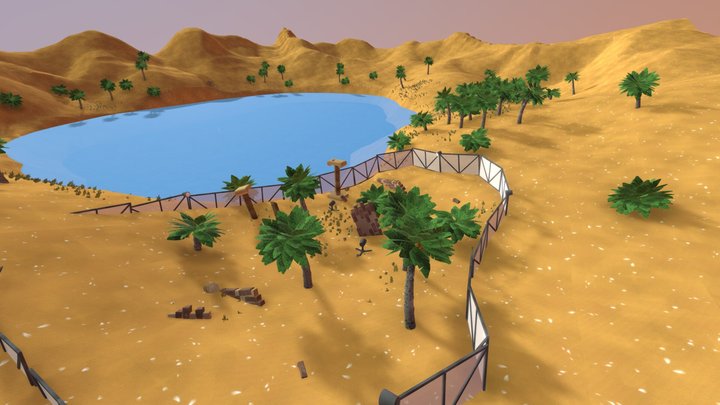 Lost City Oasis 3D Model