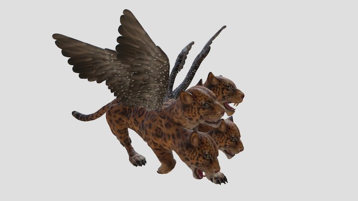 Daniel 7 Four-Winged, Four-Headed Leopard 3D Model