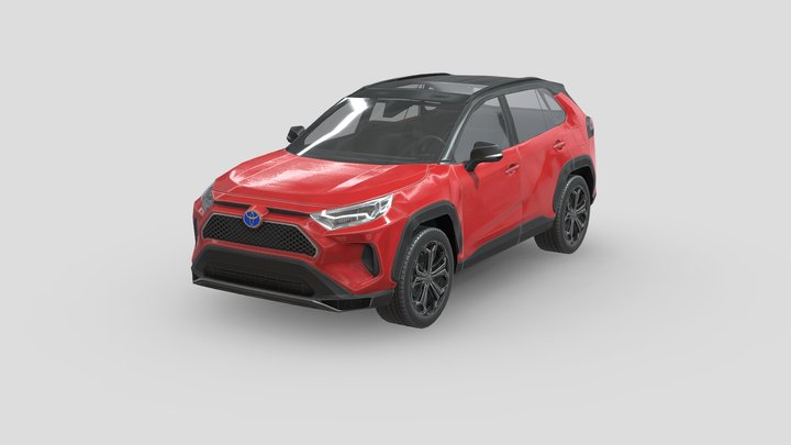 Low Poly Car - Toyota RAV4 Prime 2021 Red 3D Model