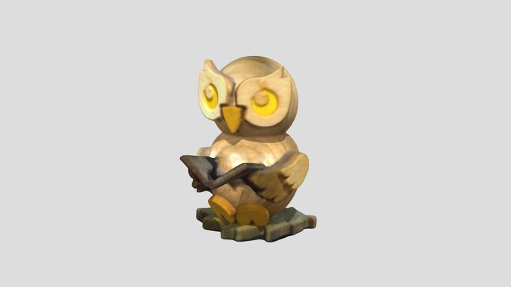 owl with book // Eule mit Buch 3D Model