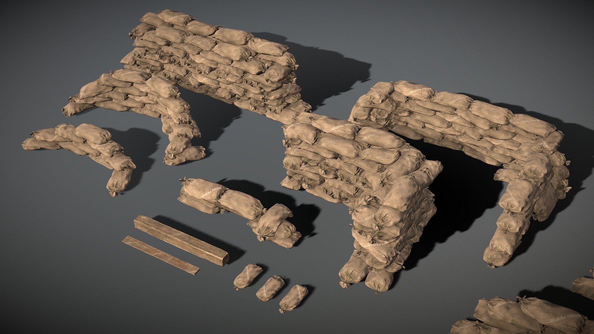 Sandbags Barriers Military Props - 3D model by Gerhald [8f0cb4f ...