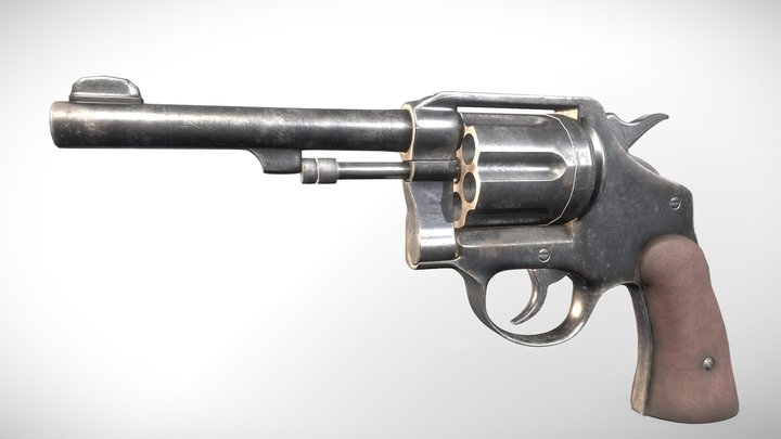 Old Revolver 3D Model