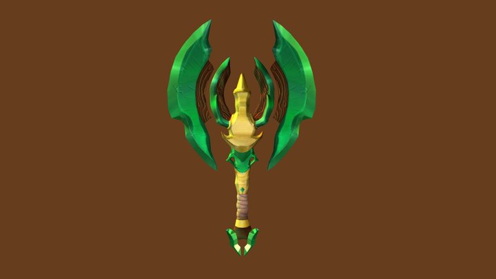 Jade and wood Axe 3D Model
