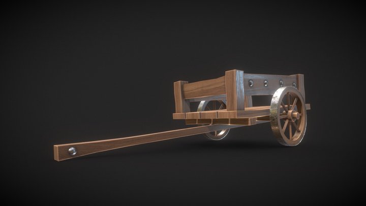 low poly telega test 3D Model