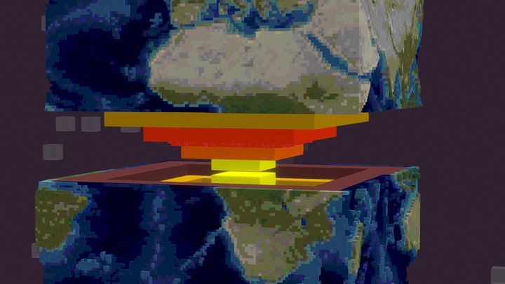 The structure of the Earth in voxels 3D Model
