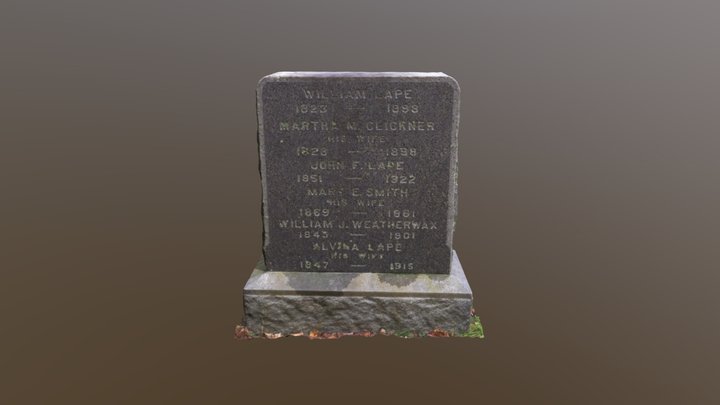 Grave Marker of William J. Weatherwax 3D Model