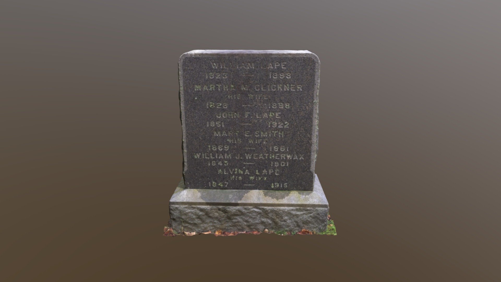 Grave Marker of William J. Weatherwax