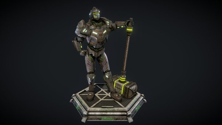 Grungey Space Knight 3D Model