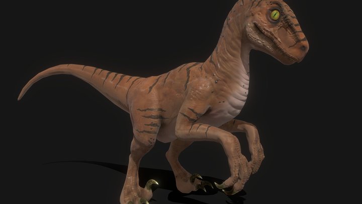 PBR Velociraptor (Animated) 3D Model