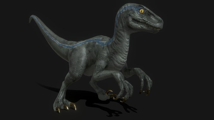 PBR Velociraptor (Animated) 3D Model