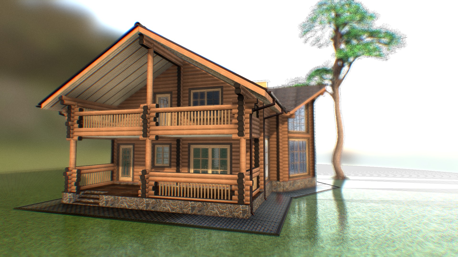 3D model PW-01_06-18 - This is a 3D model of the PW-01_06-18. The 3D model is about a house on a dock.